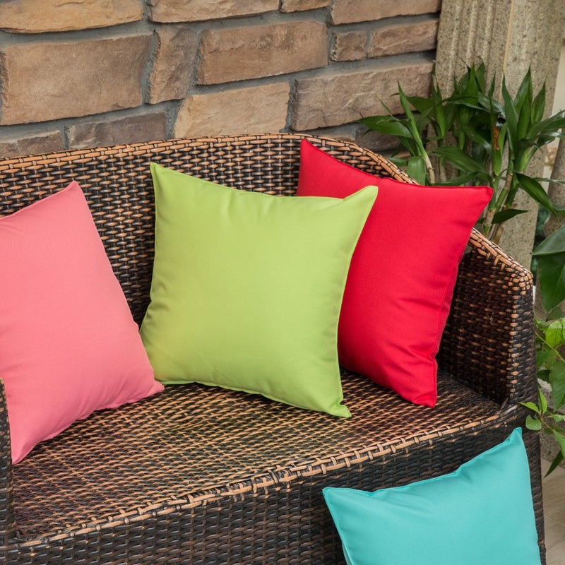MIULEE Pack of 2 Decorative Outdoor Waterproof Pillow Covers Square Garden Cushion Sham Throw Pillowcase Summer Shell for Patio Tent Couch 16x16 Inch Pale Green - Image 5